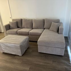 💥 Brand New Grey Sectionals With Free Ottoman 