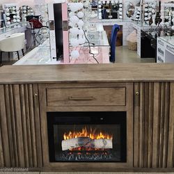 New Solid Mango Wood Fireplace Console