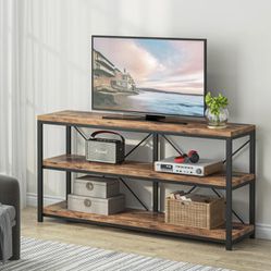 55" Console Table , Sofa Table , TV Stand With 3-tier Storage Shelves