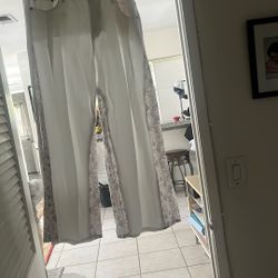 Lucky brand white jeans with flower print on sides