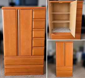 Wood Armoire Wardrobe with Drawers