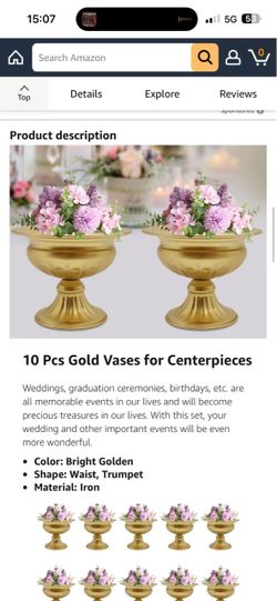 Gold vase centerpieces
