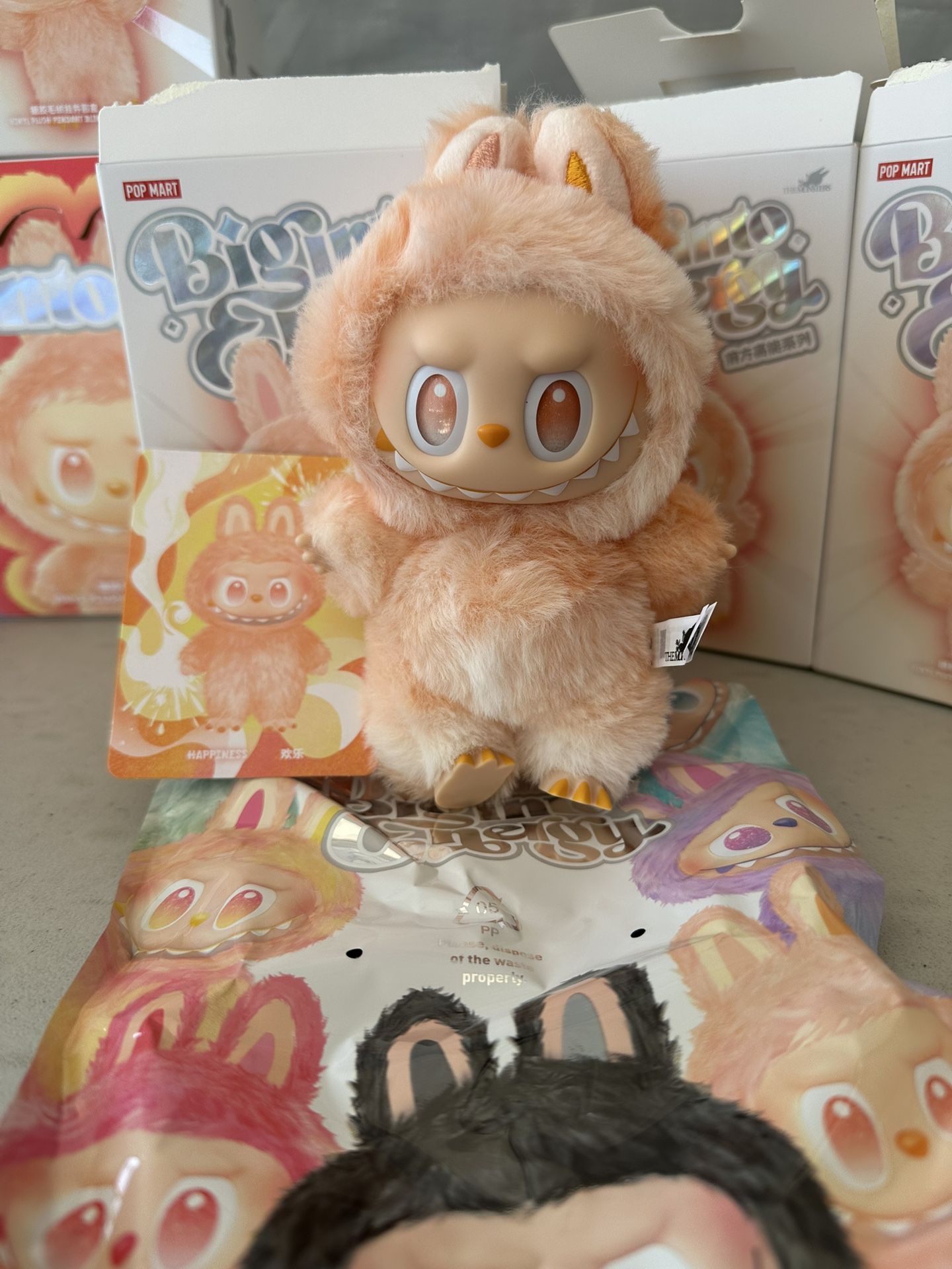 Pop Mart Labubu The Monsters Big into Energy Series Happiness Vinyl Plush Pendant