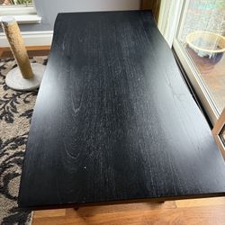 Crate and Barrel Live Edge Solid Wood with Metal Base Coffee Table