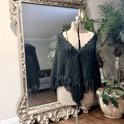 Crochet Shawl Vintage Hand Made