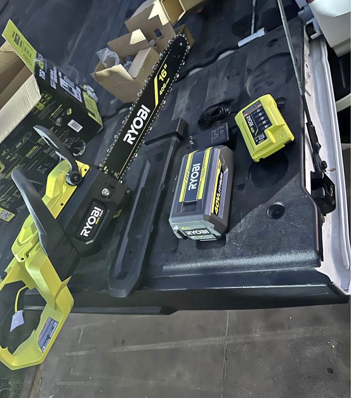 RYOBI 40V HP Brushless 16 in. Battery Chainsaw with 4.0 Ah Battery and Charger