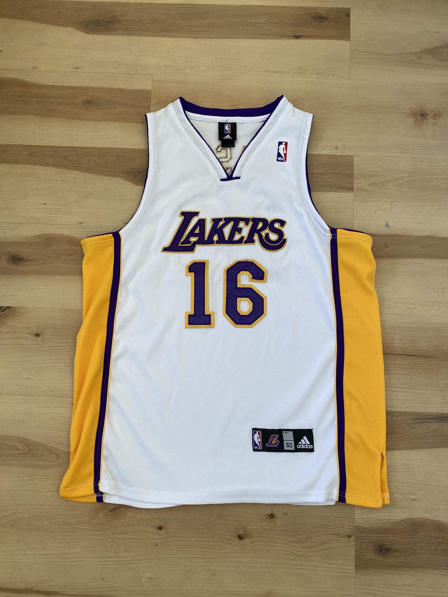 2000’s Adidas NBA LA Lakers Pau Gasol #16 Jersey Size 50