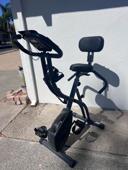 Folding Stationary Exercise Bike with Backrest