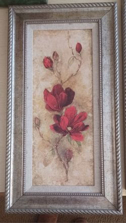 2 Framed Flower Wall Pictures