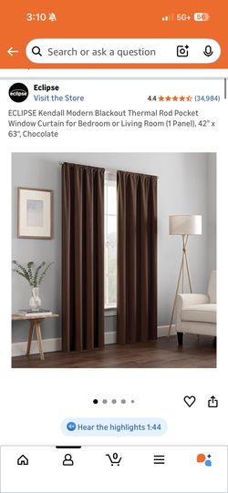 One Pair Of Brown Curtains