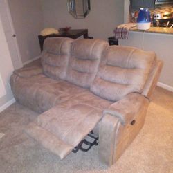 Two Tan Recliners 
