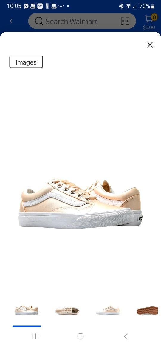 Vans Old Skool Satin Classic LowTop Sneakers Size 6(Satin Lux) Blush/True White