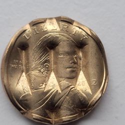 Sacagawea Waffled Error - No Edge Lettering