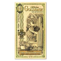 $13 per 1 Nevada Goldback  1/1000 Troy ounce 24K Gold bill