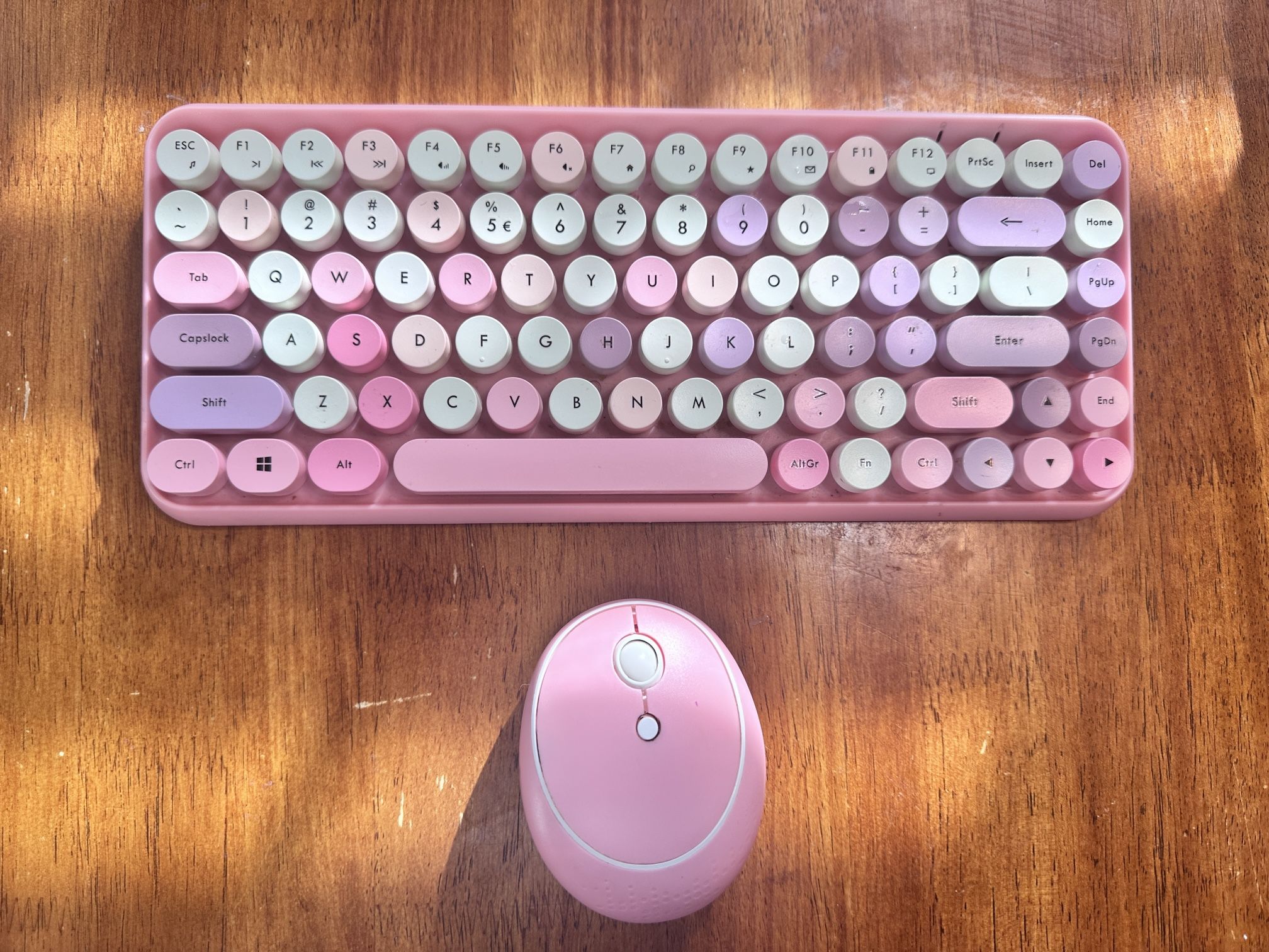 Wireless Pink Keyboard & Mouse