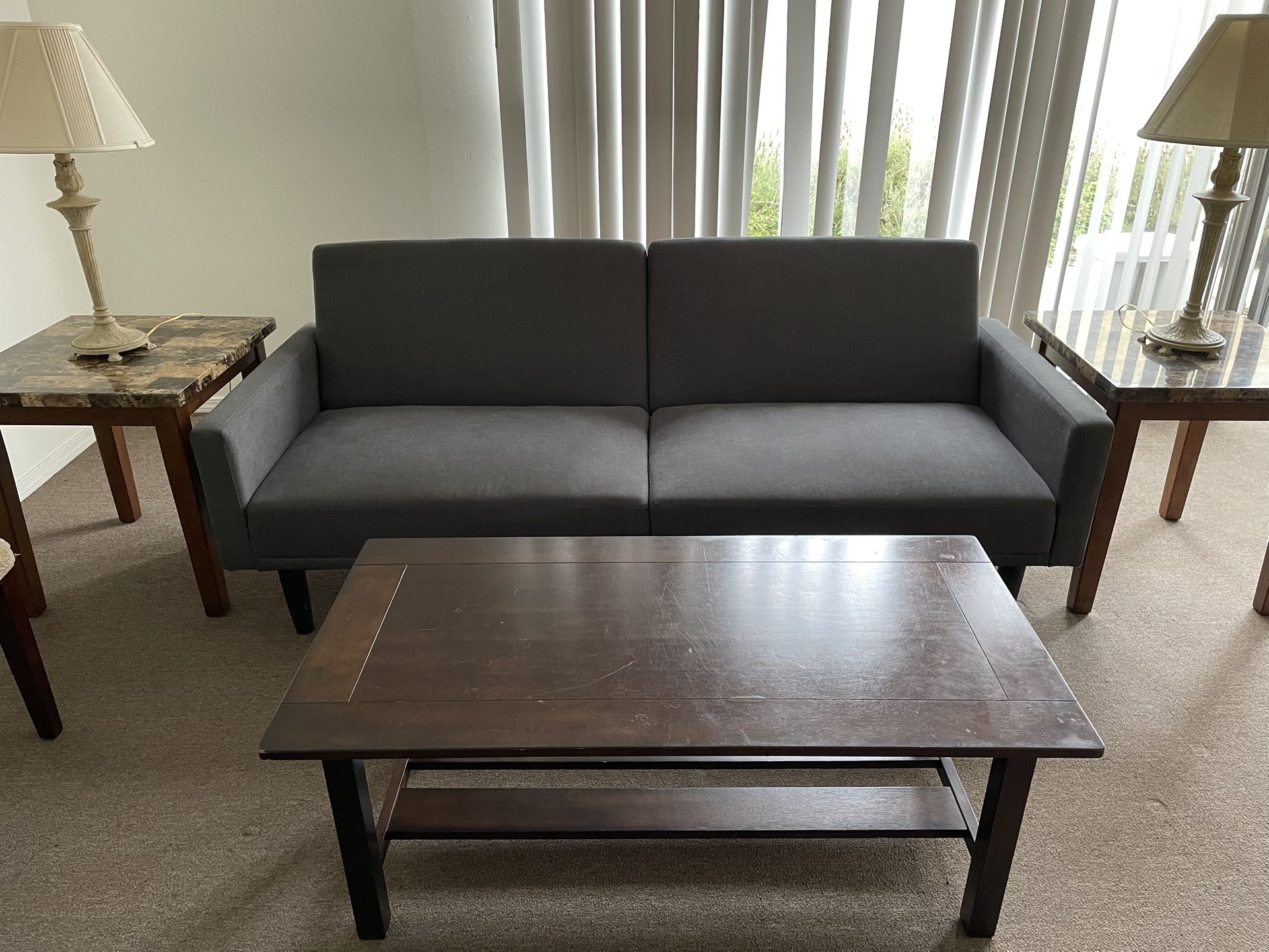 Wood Coffee Table and End Tables