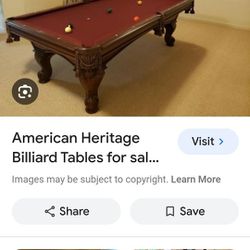 One american heritage eight foot pool table