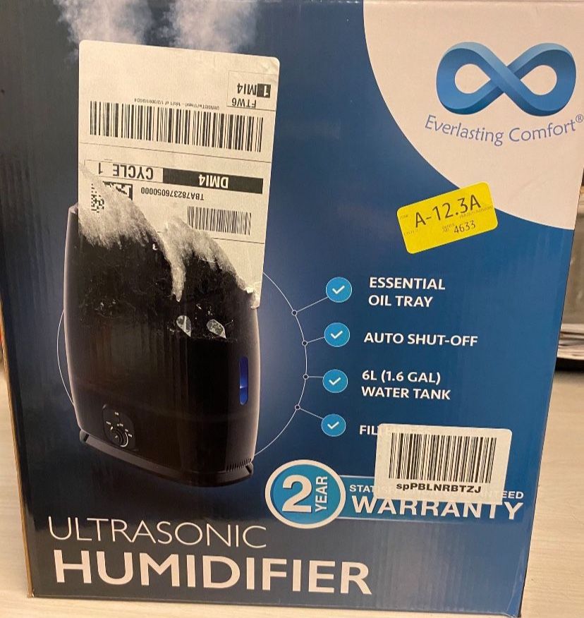 NEW IN BOX ULTRASONIC HUMIDIFIER. Quality Product With Great Reviews