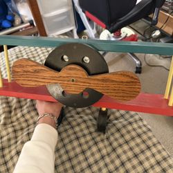 Vintage children's airplane wood wall shelf