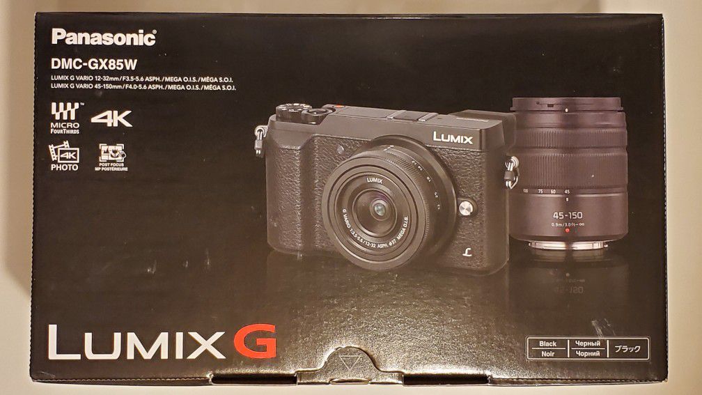 Panasonic LUMIX GX85 4K Digital Camera, 12-32mm and 45-150mm Lens Bundle, 16 Megapixel Mirrorless Camera Kit, 5 Axis In-Body Dual Image Stabilization