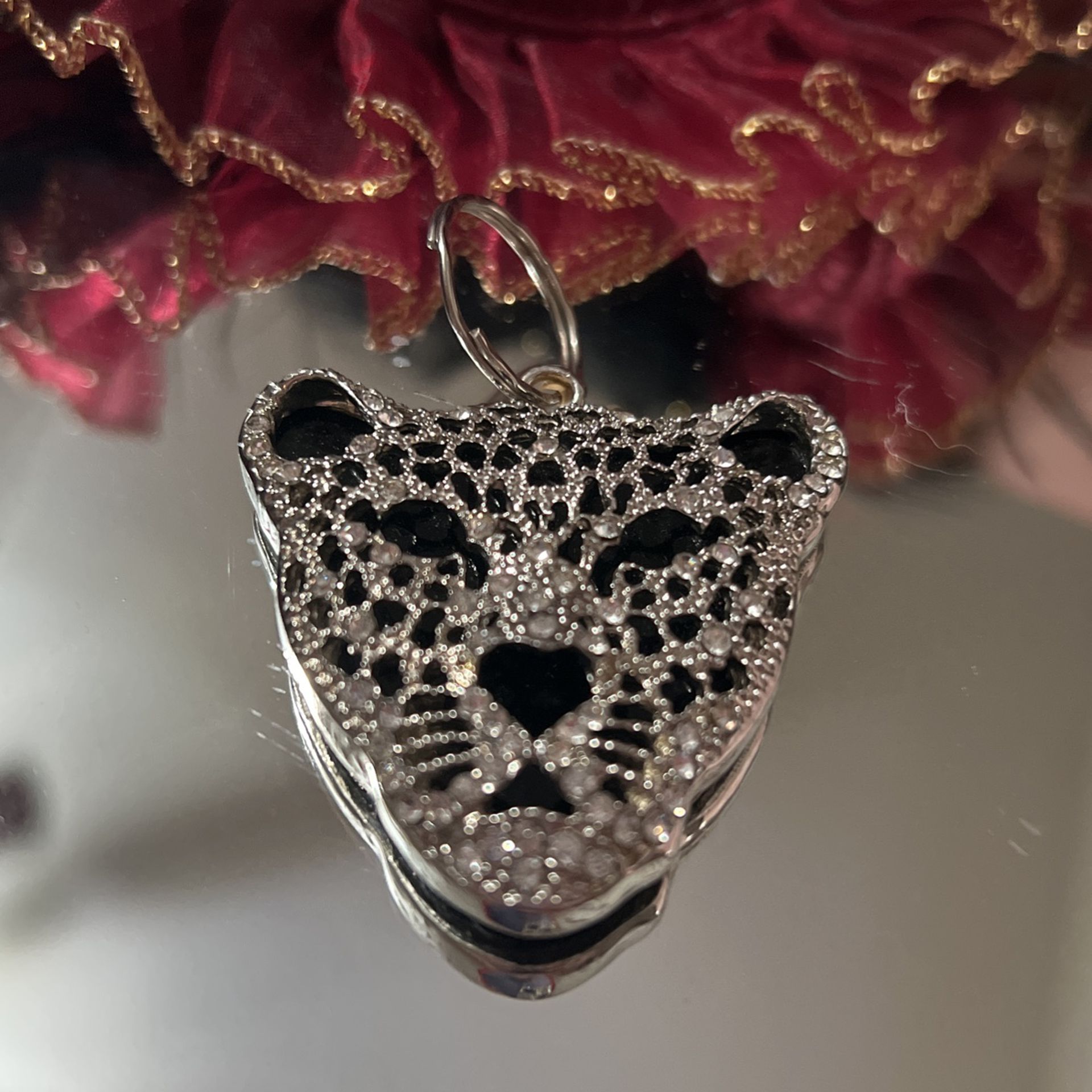 Beautiful! Sparkly Crystal Stone Tiger Keychain/purse Charm 