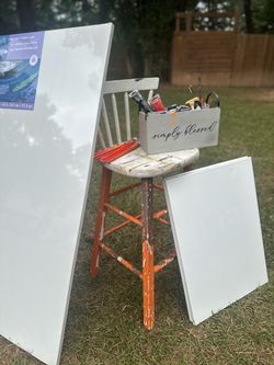 Art supplies and art stool