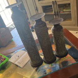 Set Of 3 Cabdle Holders