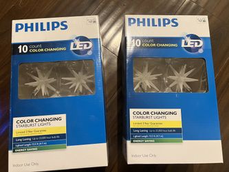 Phillips Christmas Lighting LED 10 Count Color Changing decoration Brand New