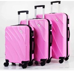 3 pieces Luggage sets Hardside  Trunk with Spinner Wheels, Red , pink,Selver , Golden Rose and Gray 