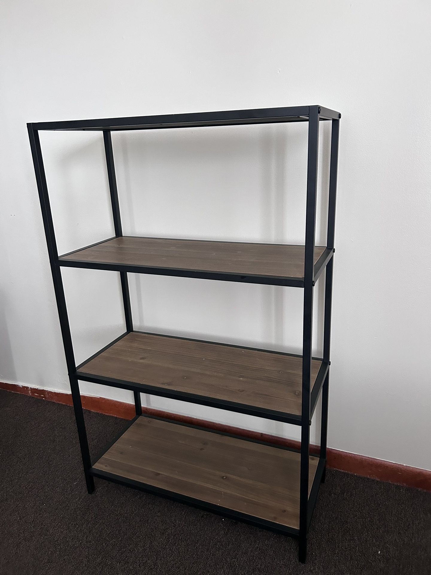4-Tier Metal & Wood Shelf