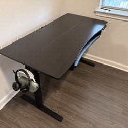 Black standing Desk With Keyboard Tray ($115)