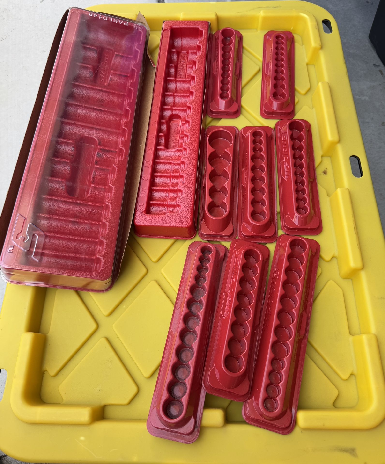 Snap on 10 Piece Red Socket Trays