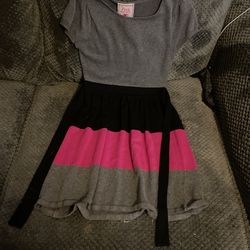 Gray Black And Pink Dress