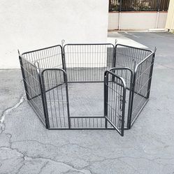 $70 (New in box) Heavy duty 24” tall x 32” wide x 6-panel pet playpen dog crate kennel exercise cage fence play pen