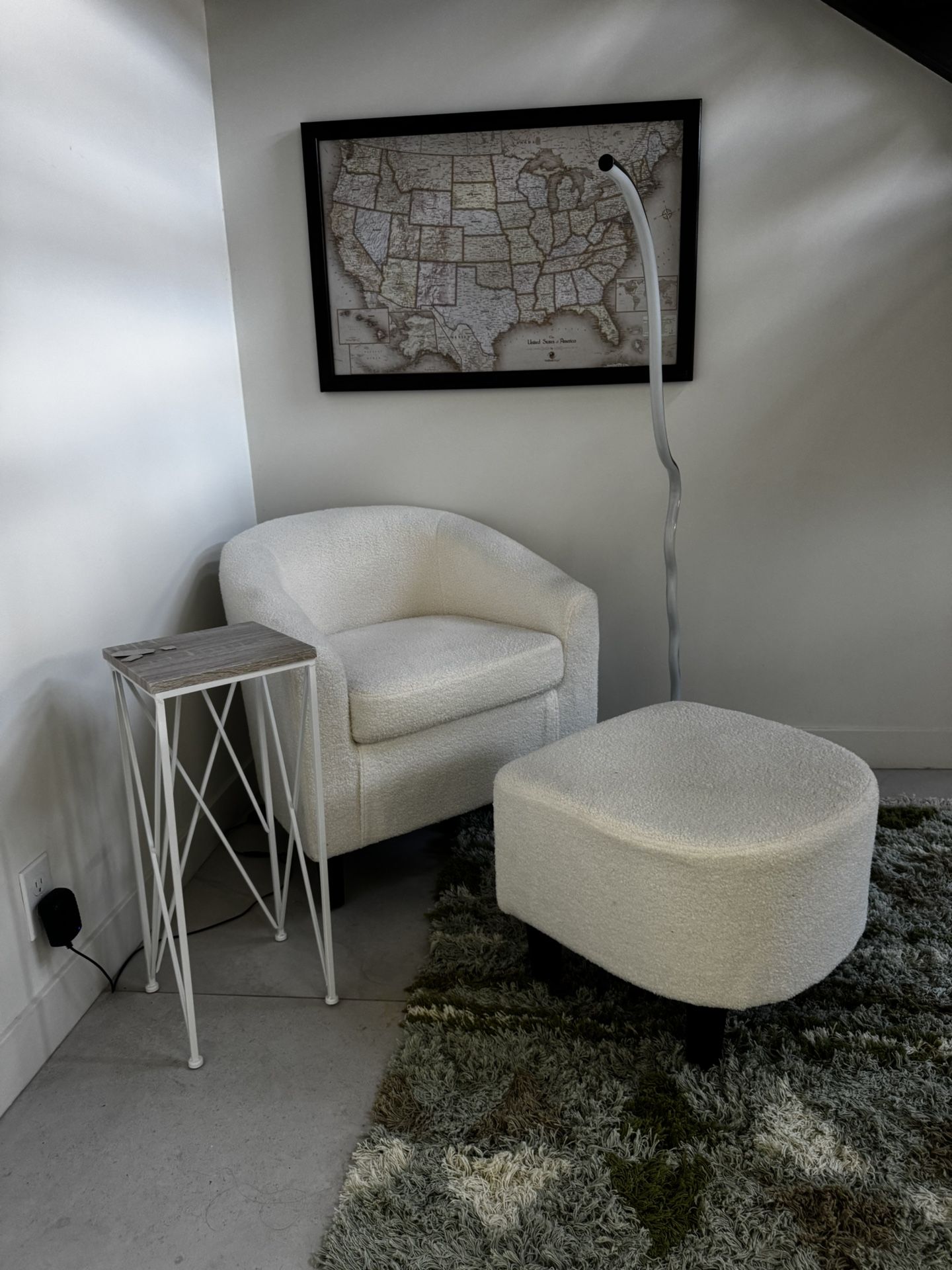 Accent Chair and Ottoman Set