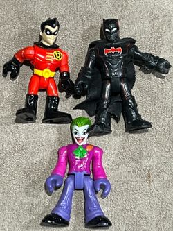 Imaginext DC 80th Anniversary justice Batman & Robin & Joker figure lot of 3