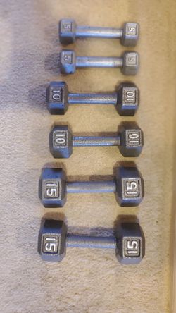 Cast iron dumbbells