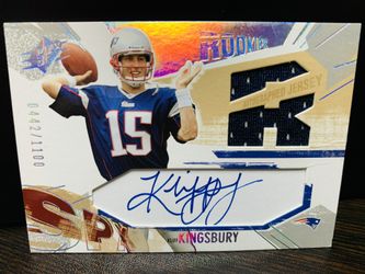 Arizona Cardinals Head Coach Kliff Kingsbury Rookie Autograph/Patch card 2003 SPX #442 of 1100 made. Patriots