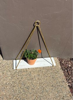Beautiful Gold & White Hanging Wall Shelf