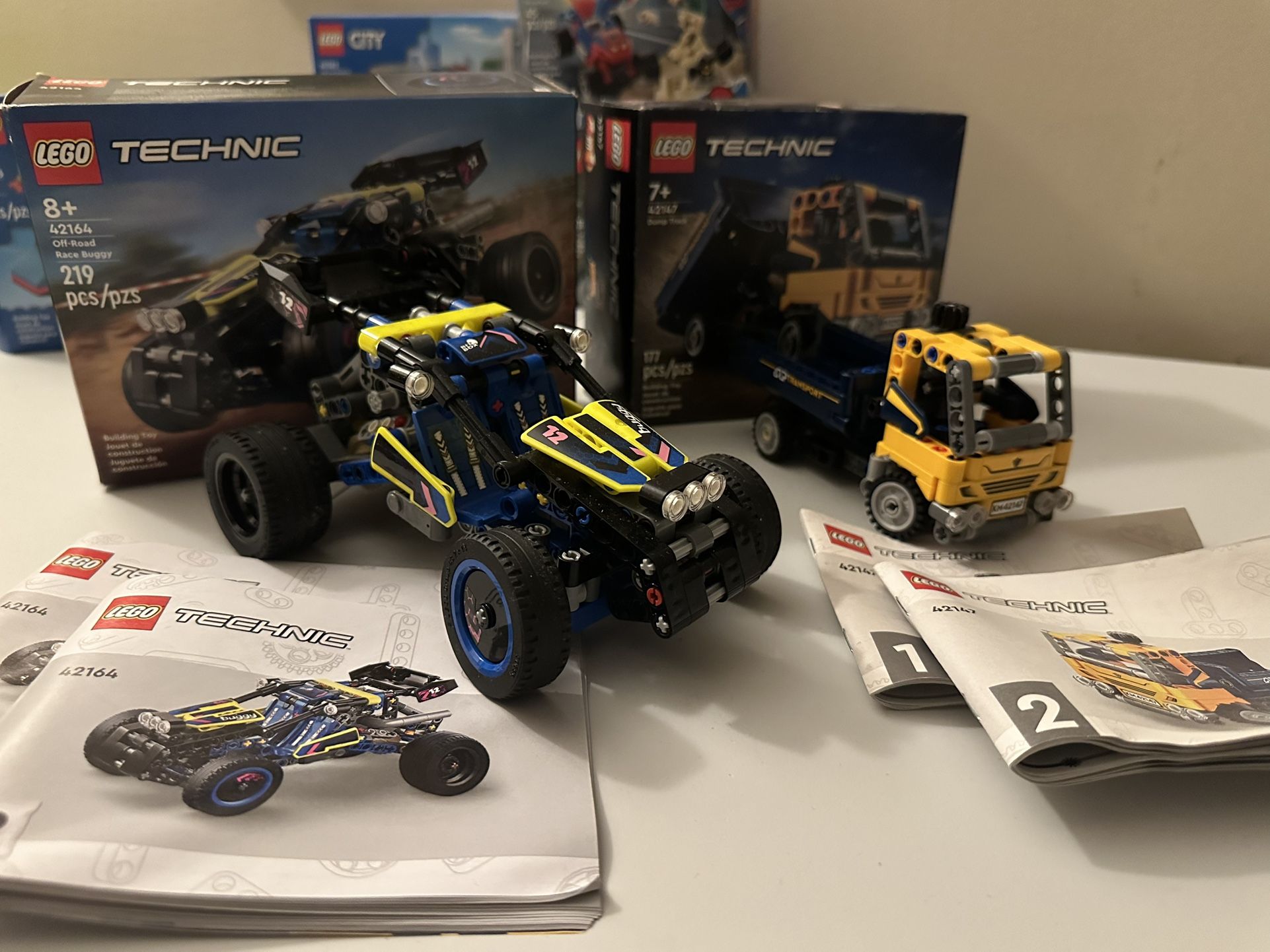 LEGO Technic 42164 Off-Road Buggy & 42147 Dump Truck – Complete