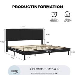 Brand new king size bed frame with a 13” sleep science memory foam mattress included $460 < free delivery> habló español 