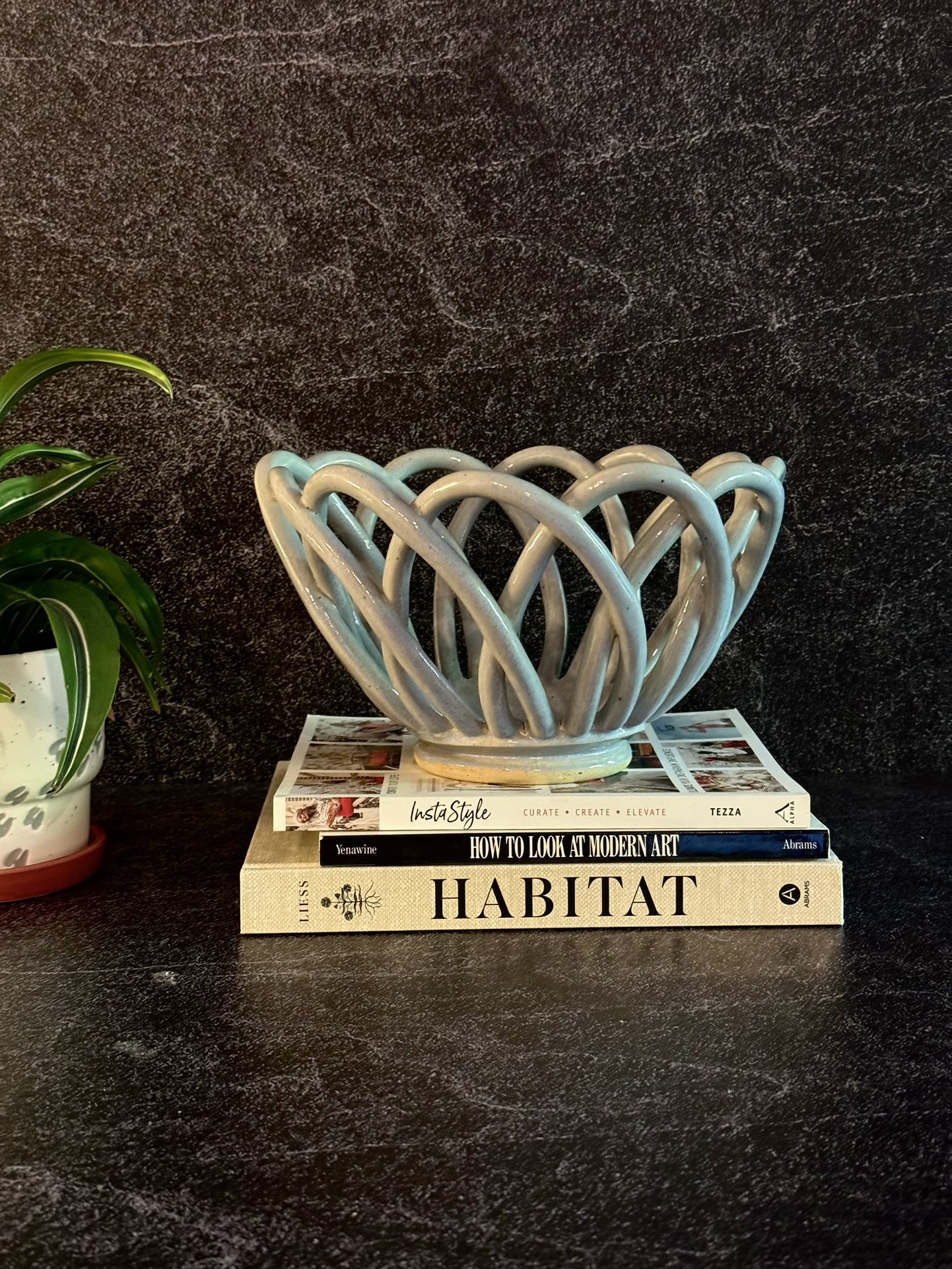 Vintage Ceramic Handmade Spaghetti War Bowl