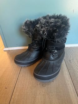 Kids Waterproof Winter Snow Boots Black - Youth Size 3