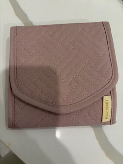 Bagsmart Pink Quilted Compact Jewelry Holder