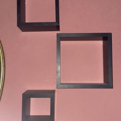 3 square wall shelves