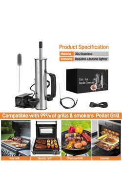 Cold Smoke Generator for Any Grill - 304 Stainless Steel Smoker Tube, Double ...