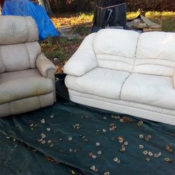 Leather Sofa And Recliner Rocker $80 For The Set Delivery Available