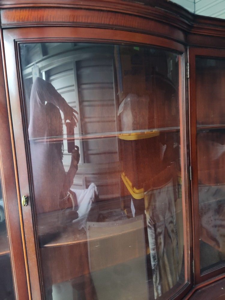 Drexel Antique China Cabinet Hutch