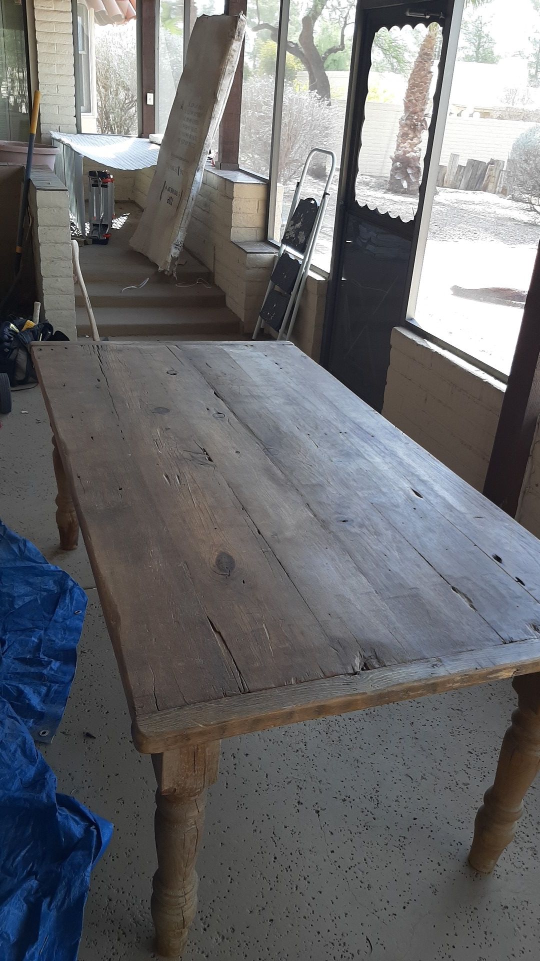 Antique oak barnwood table