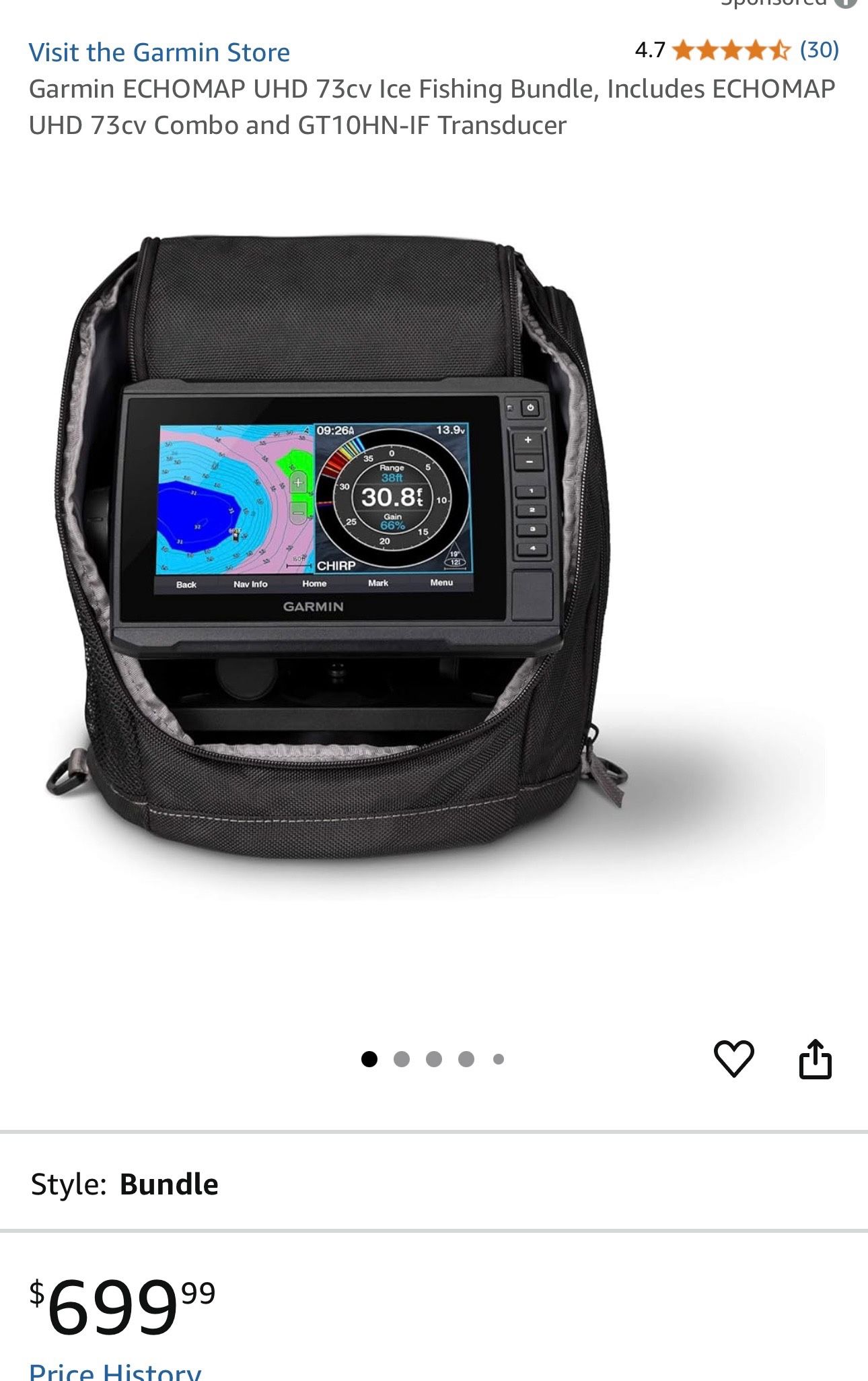 Garmin ECHOMAP UHD 73cv ice Fishing finder